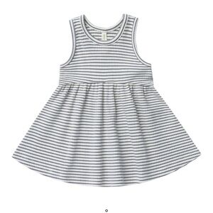 Quincy Mae Ribbed Organic Cotton Strap Dress & Bloomer | Grey